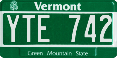 VT license plate YTE742