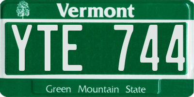 VT license plate YTE744