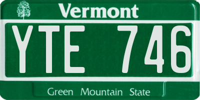 VT license plate YTE746