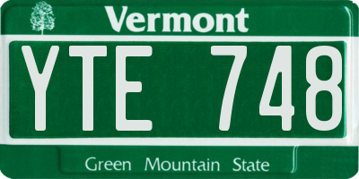 VT license plate YTE748