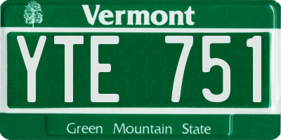 VT license plate YTE751