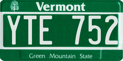 VT license plate YTE752