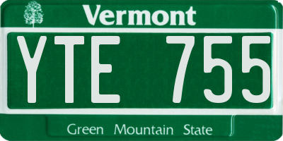 VT license plate YTE755
