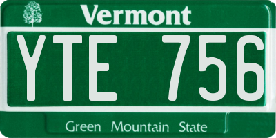 VT license plate YTE756