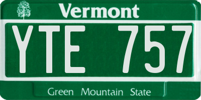 VT license plate YTE757