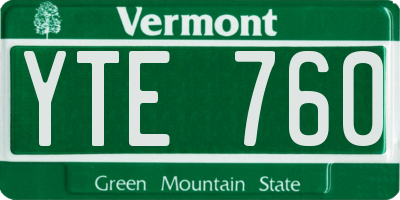 VT license plate YTE760
