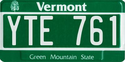 VT license plate YTE761