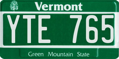 VT license plate YTE765