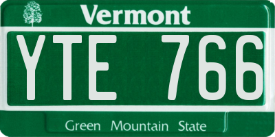 VT license plate YTE766