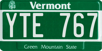 VT license plate YTE767