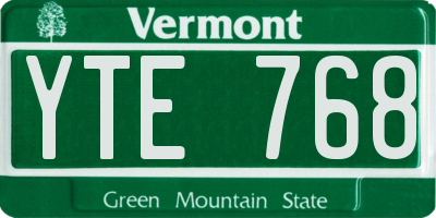 VT license plate YTE768