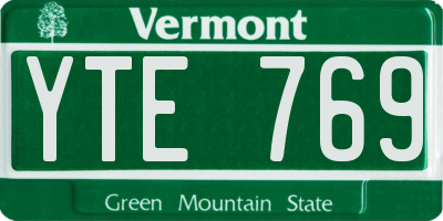 VT license plate YTE769