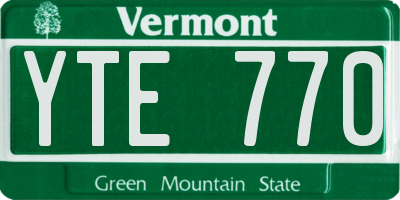 VT license plate YTE770