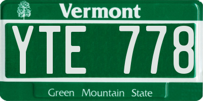 VT license plate YTE778