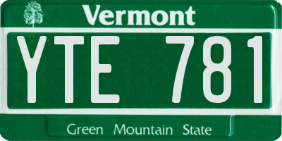 VT license plate YTE781