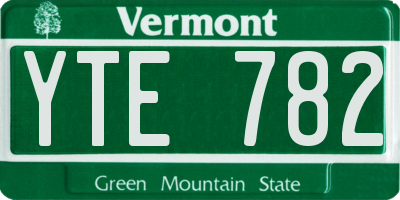 VT license plate YTE782