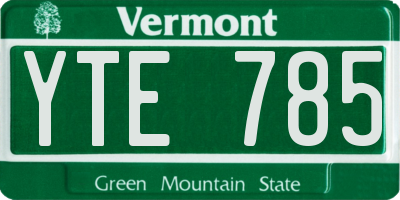 VT license plate YTE785