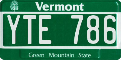 VT license plate YTE786