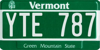 VT license plate YTE787