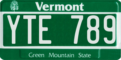 VT license plate YTE789