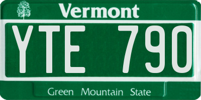 VT license plate YTE790