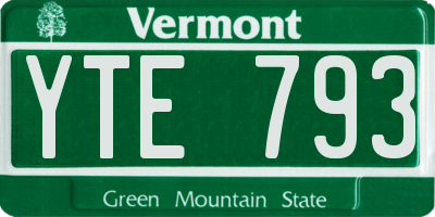 VT license plate YTE793