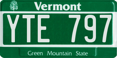 VT license plate YTE797