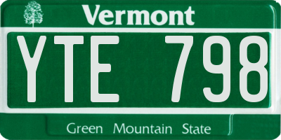 VT license plate YTE798
