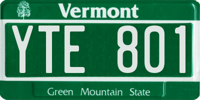 VT license plate YTE801