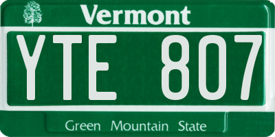 VT license plate YTE807