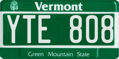 VT license plate YTE808