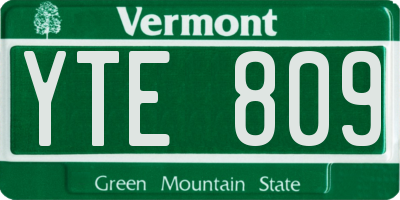 VT license plate YTE809