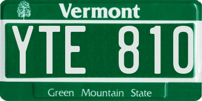 VT license plate YTE810
