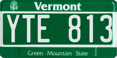 VT license plate YTE813