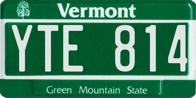VT license plate YTE814