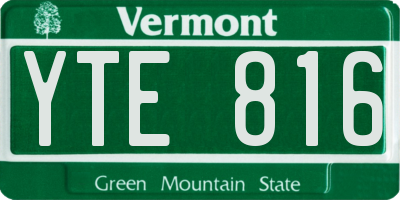 VT license plate YTE816