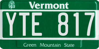 VT license plate YTE817