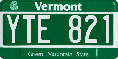 VT license plate YTE821