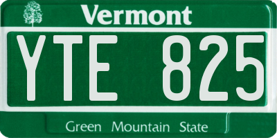 VT license plate YTE825