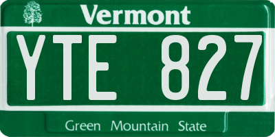 VT license plate YTE827