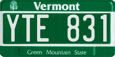 VT license plate YTE831
