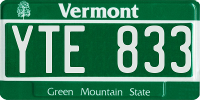 VT license plate YTE833