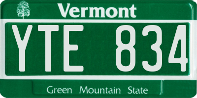 VT license plate YTE834