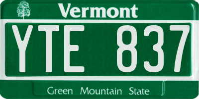 VT license plate YTE837