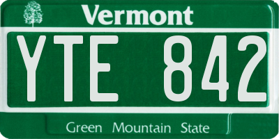 VT license plate YTE842