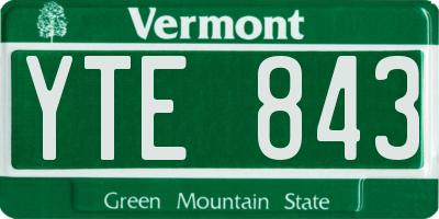 VT license plate YTE843