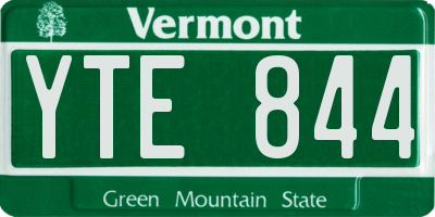 VT license plate YTE844