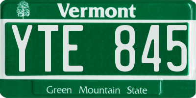 VT license plate YTE845
