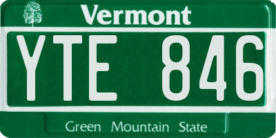 VT license plate YTE846