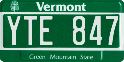 VT license plate YTE847
